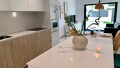 Kitchen and island