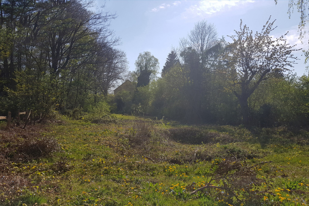 Blick auf das Grundstück DHH