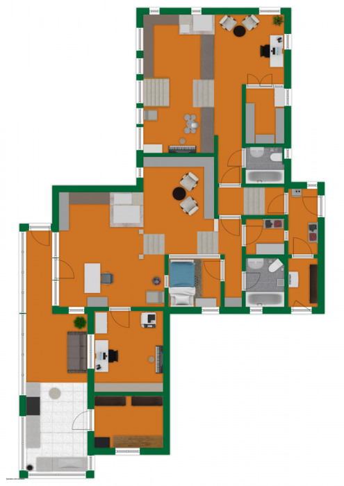 DHH 1 im oberen Teil und DHH 2 im Unteren Teil - Obergeschoss