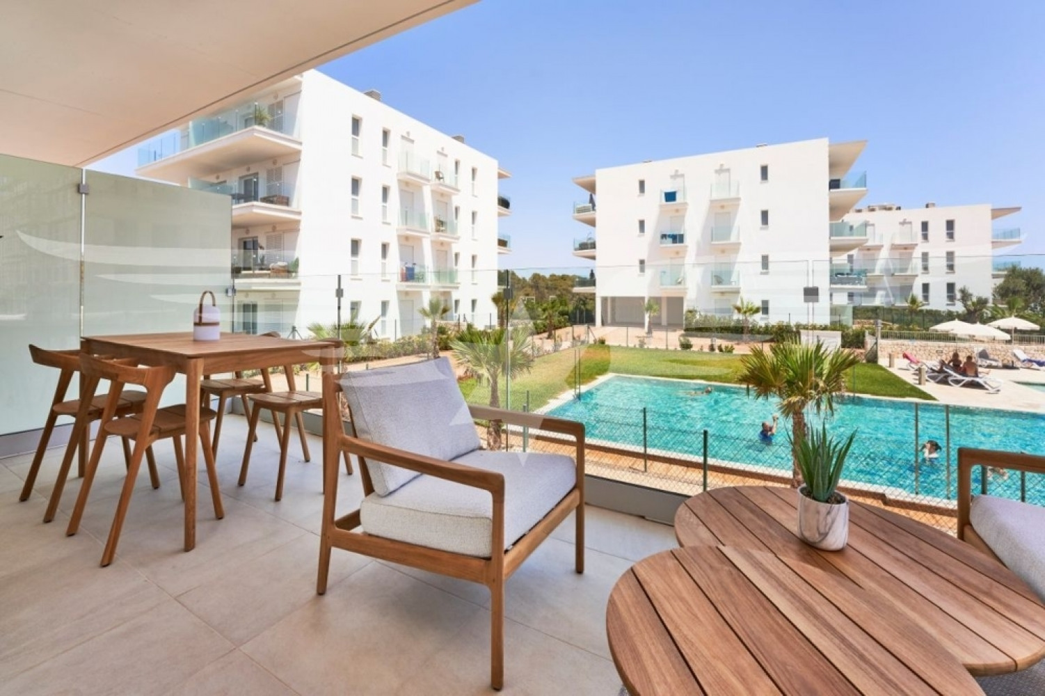 Terrace with pool view