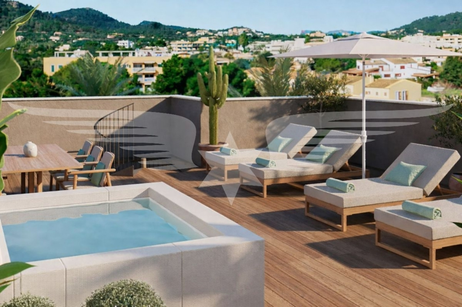 Visualisierte Dachterrasse
