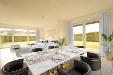 geräumiges und helles Wohn- und Esszimmer (mit Möbeln)