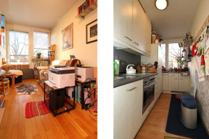 Arbeitszimmer und Küche