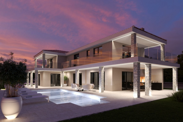 Außenansicht mit Pool