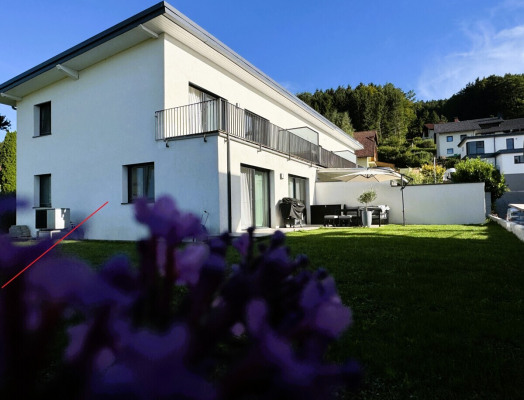 Hausansicht mit Gartengrenze