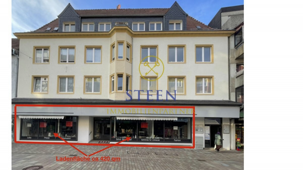 Laden mit Markierung der Ladenfläche