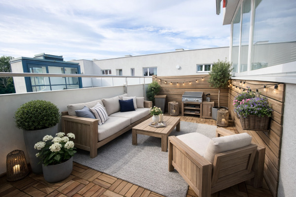 KI generiertes Bild - Balkon  Deko Vorschlag