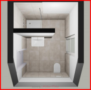 Illustration Badezimmer Dachgeschoss