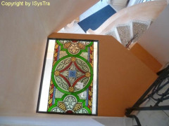 Bleiverglaste Lichtkuppel (Original aus einem Kloster). 
