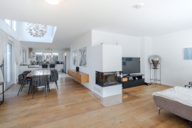 Open living and dining area