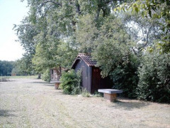 Baumwiese mit Gartenhaus