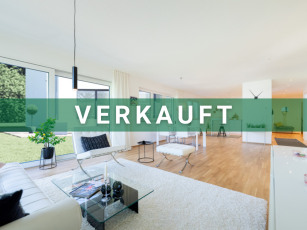 Wohnzimmer mit offener Küche