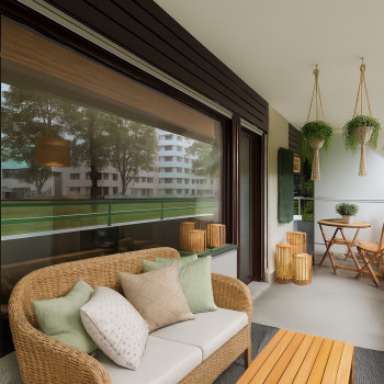 gut nutzbarer Balkon