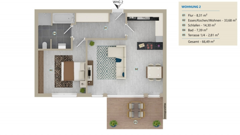 Grundriss Wohnung 2