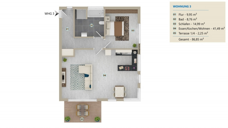 Grundriss Wohnung 3