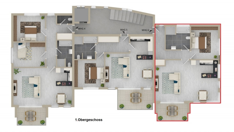 Etagengrundriss 1.Obergeschoss