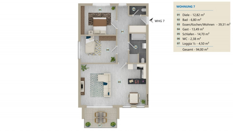 Grundriss Wohnung 7