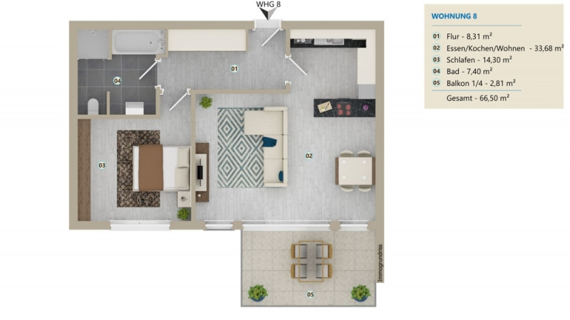 Grundriss Wohnung 8