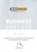 Business Partner Urkunde Immowelt