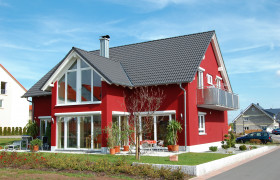 Rotes Einfamilienhaus