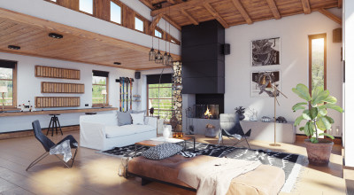 Wohnzimmer eines Chalets