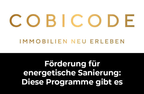 COBICODE Logo und Schriftzug "Förderung für energetische Sanierung: Diese Programme gibt es"