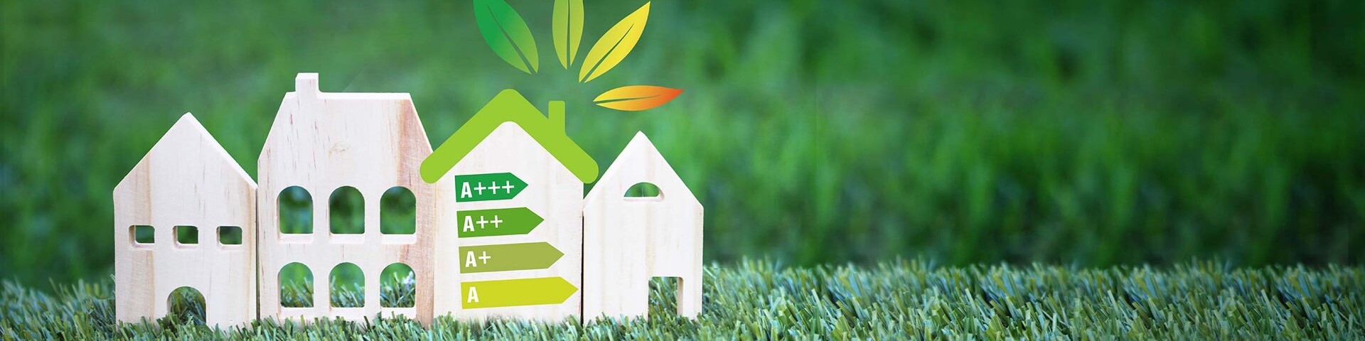 Modellhäuser mit Energieskala