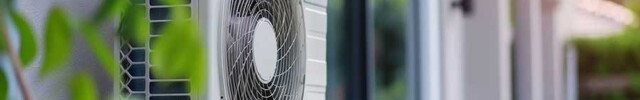Lüftung einer Wärmepumpe am Haus
