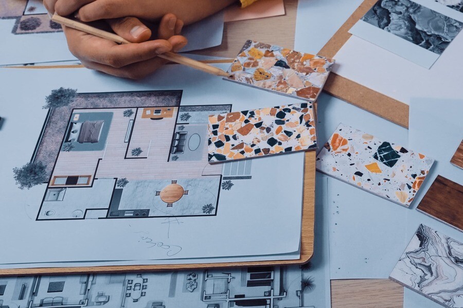 Planung von Materialien für Neubau