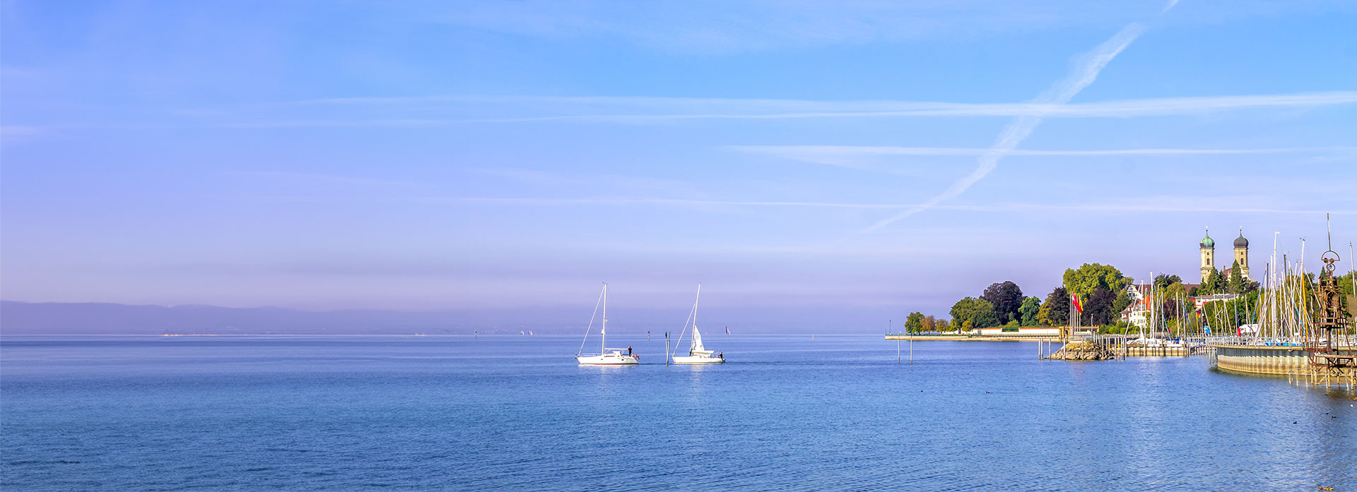 Panorama vom Hafen in Friedrichshafen