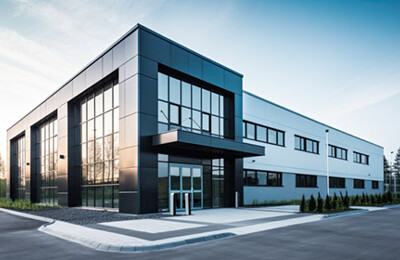 Luftbild von einem Logistikgebäude