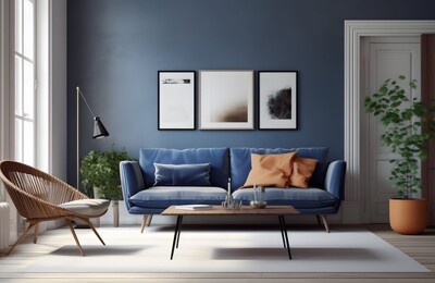 Ein Wohnzimmer mit Couch und Sessel