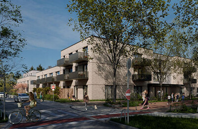 Außenansicht des Bauprojekts Blumenviertel in der Vermietung