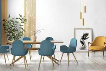 Ein modern eingerichtetes Esszimmer