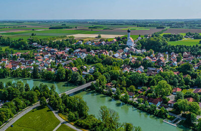 Blick von oben auf Kaufering
