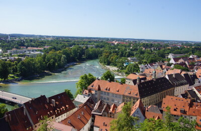 Blick von oben auf Landsberg am Lech