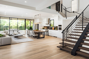 Moderne Loft Wohnung mit Wohnzimmer und Küche