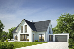 Weißes Einfamilienhaus