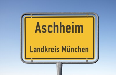 Ortschild des Ortes Aschheim