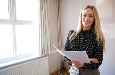 Eine junge Immobilienmaklerin