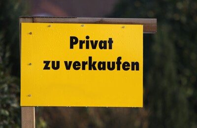 Schild Hinweis Privatverkauf