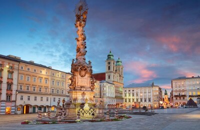 Blick über den Hauptplatz in Linz