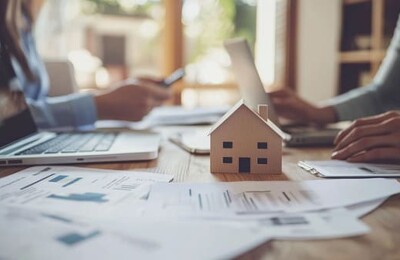 Ein Makler berät einen Immobilienverkäufer