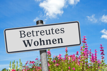 Schild Betreutes Wohnen