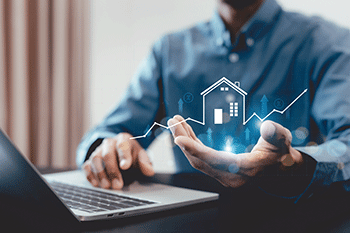 Haus mit aufsteigendem Graph