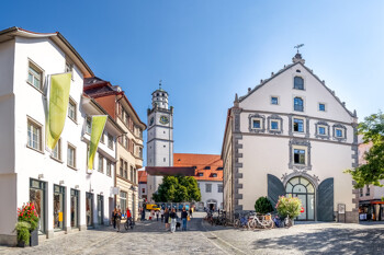 Blick auf den Marienplatz in Ravensburg