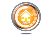 Button für 360 Grad Rundgang für ein Haus