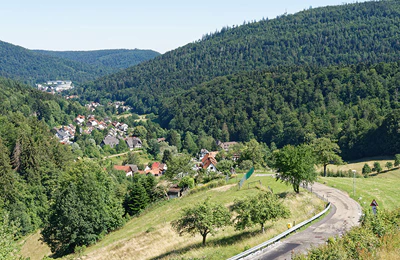 Blick auf Bad Herrenalb im Landkreis Calw