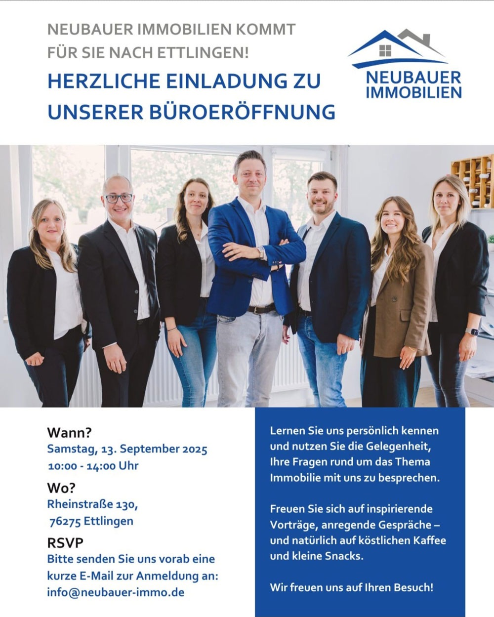 Flyer zur Eröffnung des neuen Standortes in Ettlingen am 13.09.2025