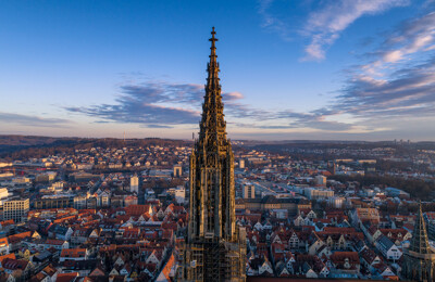 Ulm von oben mit Ulmer Münster